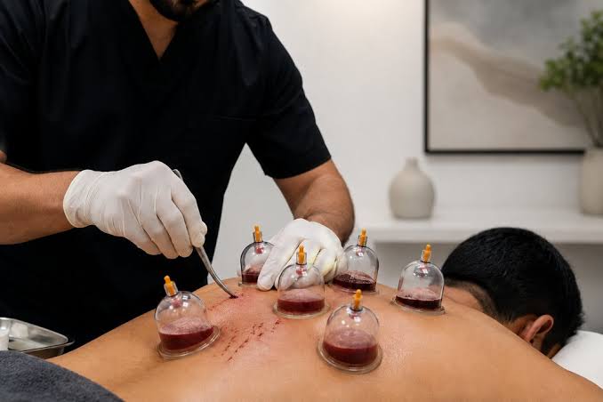 Hygienic hijama and cupping therapy session performed at home in Sargodha